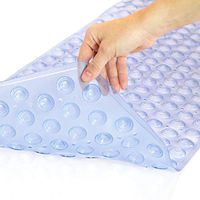 HealthSmart Cushioned Non-Slip Bath Mat for Shower and Tub, Extra Long 16 x 40 inches, Blue