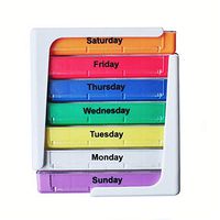 7 Day Pill Organizer,Four Times-a-Day,AM/PM Pill Container,Portable Daily Medicine Pill Box,to Hold Vitamin,Fish Oil,Supplements