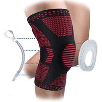 Knee Compression Sleeve with Patella Gel Pads for Women & Men Knee Brace with Side Stabilizers Knee Support for Meniscus Tear, Knee Pain, Arthritis, Running (Red_1 Pack, Large)