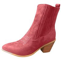 Boots for Women, Women's Boot Ladies Western Booties Leather Pointed Toe Fashion Rome Ladies Shoes Footwear Costume Boots