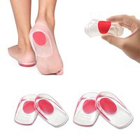 2 Pairs Gel Heel Cups, Foot Heel Support Pads Cushions, Backfoot Orthotic Inserts Insoles, Bone Spurs Pain Relief Protectors, Shock Absorbing Shoes Lifts - Plantar Fasciitis Arch Sore (S)