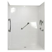 Ella's Bubbles 6030 BF 5P .75 C WH FRDM Standard Multi-Piece Barrier Free Roll In Shower