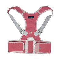 Dunamis Posture Corrector Brace: Lumbar Support Belt for Back Pain Relief| Breathable Adjustable Upper Back Support Brace for Men & Women| Back Posture Corrector for Spine Alignment - Pink Small