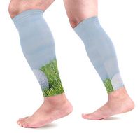 LEVEIS Golf Ball Against The Sky and Green Lawn Compression Sleeves 1 Pair,Leg Performance Support for Shin Splint Calf Pain Relief Men & Women Guards Sleeves for Running Cycling