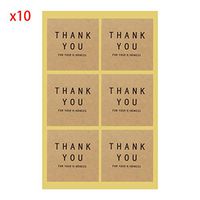 MEIYIN 60Pcs Thank You Square Circle Handmade Sticker Label Seal for Envelope Decor