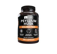Natural Psyllium Husk, 365 Capsules, 3 Month Supply, No Stearates or Rice Fillers, Kosher, Gluten-Free, Made in USA, 1575 mg Potent & Premium Quality Psyllium Husk with No Additives