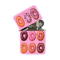 Pink Flip Top Refillable Windproof Lighter - Donuts Pink Lighter