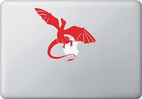 Dragon Flying - Design 1 - Computer Cut Laptop/MacBook Vinyl Decal YYDC (5.5" w x 4.75" h) (RED)