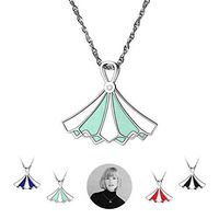 Home-Cloud Essential Oil Diffuser Necklace with Pleated skirt Pattern - Adjustable 316L Stainless Steel Aromatherapy Pendant Locket with 4 Colors 8 pcs Refill Pads