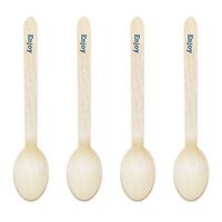 Dress My Cupcake Natural Wood Candy 100-Pack Buffet Cutlery Spoons DIY Kit, Enjoy, 6.5-Inch, Royal Blue