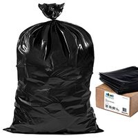 Plasticplace 55 Gallon Contractor Bags, Black, 38'' x 58'', 4 Mil, 32/Case