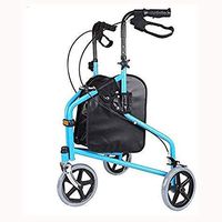 HWZLOIK Wheelchair，Senior Shopping Cart Trolley Elderly Walker Buy Food Walking Car Foldable Convenient Three-Wheeled Scooter, Blue
