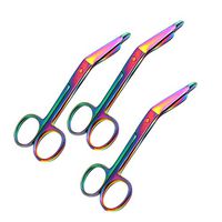 LAJA IMPORTS 3 Lister Bandage Scissors 4.5" Stainless Steel Multi Color Rainbow