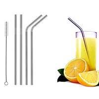 Eco-Friendly Reusable Stainless Steel Drinking Straw and Cleaner Brush Set Stainless Steel Metal Straws Ultra Long 8.5 Inch Reusable Straws For Tumblers Glasses Cold Beverage (4)