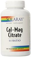Cal-Mag Citrate, 1:1 Ratio, 180 Veggie Caps by Solaray