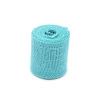 LEORX 2M Jute Burlap Ribbon Roll for Decoration (Sky Blue)