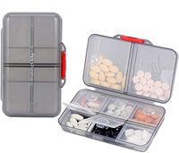 AZDENT Pack of 2 Portable Pill Boxes and Organizer for Purse Pocket Travel Pill Case Container Pill Organizer 8 Compartments Vitamin Medication Supplements