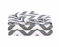 unbrand Collection Printed Chevron Zig Zag Soft Microfiber Sheet Set/Gray-Twin XL Size
