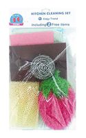Kitchen Cleaning Set [Edgy Trend] – (10 Items) Absorbent Microfiber Cloths Innovative Sponges– No Scratch, Easy Rinse Your Foods, Quick Dry, No Smell – Perfect for Dishwashing, Wiping in Kitchen