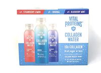 Vital Proteins Collagen Peptides Water Bottle Favorites Variety 12 Pack Strawberry Lemon, Original, Blueberry Mint, Skin Hair Nail Joint Support, Refreshingly Good