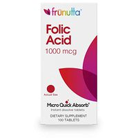 Frunutta Folic Acid 1000 mcg, Under The Tongue Instant Dissolve Tablets, 3 Month Supply, Proudly Made in USA