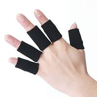 10Pcs Athletics Stretchy Finger Protector Sleeves Thumb Brace Support Arthritis Sports Aid for Basketball, Tennis, Baseball, Volleyball, Badminton (Black)