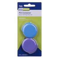 Ezy Dose Travel Pill Box and Medicine, Vitamin Container | Daily Planner and Storage | Round Compartments | Assorted Colors