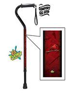 Walking Cane with Gel Grip Handle Aluminum Adjustable with Red Cardinals Bird Men or Women
