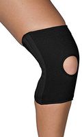 Blue Jay Slip-On Knee Support, Black -17.5in.-20in. Large Knee Cap, Open Patella with Stabilizers, Knitted Elastic, Excellent Support to Weak Knees. Leg and Foot Supports