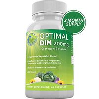 Optimal DIM Supplement 200mg Plus - Estrogen Balance - Organic Whole Foods, Sunflower Lecithin/BioPerine Proprietary Absorption Complex, Aromatase Inhibitor, All Vegan, 60 DRcaps, 2 Month Supply