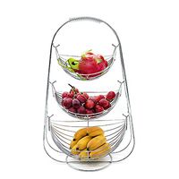 CURE SECRET 2/3 Tier Wire Fruit Storage Basket Holder & Decorative Bowl Stand for Counter or Hanging