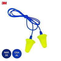 3M E-A-R Push-Ins with Grip Rings Corded Earplugs, Hearing Conservation 318-1009 in Poly Bag (Case of 2000)