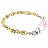 Women's Medical Alert ID Bracelet | New Adjustable Size | Free Engraving Included | Pegasus | Pink | Fits Wrists 5.75" - 8"