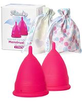 Menstrual Cups Set 2 Pack (Large and Small) | Premium Reusable Period Cup Set for Regular and Heavy Flow | Insert Easier with The Athena Form Fit Rim | Solid Pink Size 1 and 2 | by Athena Cup