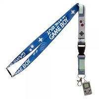 Nintendo Game Boy Reversible Breakaway Keychain Lanyard with ID Holder, Rubber Charm and Collectible Sticker