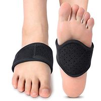Foot Arch Support Sleeve, Arch Support Bandage Brace with Adjustable Padded Arch Support for Flat Feet, High Arch, Heel Spurs and Foot Pain Relief, One Size Fits Most, 1Pair