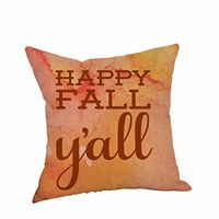 Howstar Fall Pillowcase Home Sofa Decorative Linen Square Pillow Cover 18 x 18 (M)