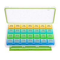 BUG HULL Monthly Pill Organizer, 4 Weeks Moisture-Proof Pill Box for Travel, 28 Day Pill Case, Medicine Organizer for Vitamins, Supplements and Fish Oil