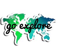 Go Explore Sticker World Map Stickers Waterbottle Sticker Tumblr Stickers Laptop Stickers Vinyl Stickers