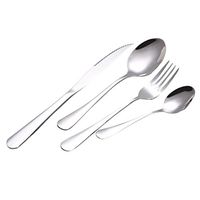 Egmy Sell 4PCS Set Stainless Steel Upscale Dinnerware Flatware Cutlery Fork Spoon Teaspoon (Silver)
