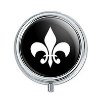 Fleur de Lis Black Pill Case Trinket Gift Box