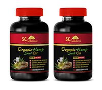 Brain Booster Supplements for Men - Organic Hemp Seed Oil 1000 Mg - Hemp Oil Extract for Pain Relief and Anti Anxiety Support - 2 Bottles 240 Liquid Capsules