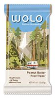 WOLO WanderBar Peanut Butter Natural Protein Bar – Gluten Free Protein Snack with Whey Protein Pea Protein Milk Protein and Antioxidants 12 Bars
