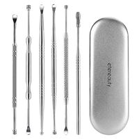 Ear Wax Removal Kit, 6-in-1 Ear Pick Tools Curette Cleaner Reusable Ear Cleaner, Medical Grade Stainless Steel Ear Wax Remover with Storage Box