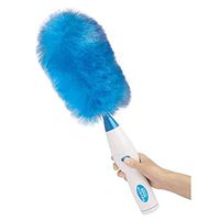 JORSION Spin Duster Electric Dust Wand Electric Duster 2 Heads with Extension Stick Cordless Bathroom/Kitchen/Office/Car Dust Remover Dust Cleaning