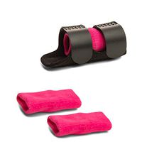 ArthritiStore Trigger Finger Splint with Two Finger Sleeves - Broken Fingers, Mallet Finger Splint, Rheumatoid Arthritis, Includes Sleeves (Black/Pink - 3 Piece)