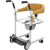 Multi-Functional Medical Wheelchair with Back Opening Convenient for Patient Transfer, Shower and Commode, Height-Adjustable and Lightweight for Family Sanatorium Hospitals (Orange)