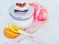 LifeStone Citrine Crystal Soy Candle with Grapefruit Essential Oil