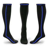Compression Socks Men Women for Edema, Varicose Veins, Diabetic Socks Strip Black/Blue S