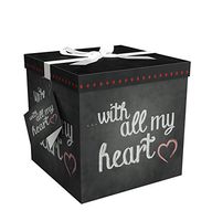 Gift Box 9x9x9 Amrita Heart Pop up in Seconds Comes with Decorative Ribbon Mounted on The lid A Gift Tag and Tissue Paper - No Glue or Tape Required